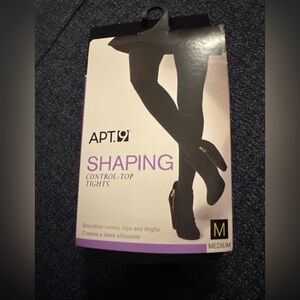Women's APT 9 Black Shaping Control Top Tights Size Medium NWT